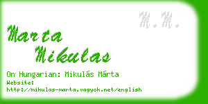 marta mikulas business card