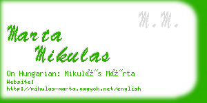 marta mikulas business card